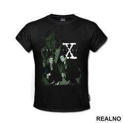 Green Drawing - Mulder, Scully And Smoker - The X Files