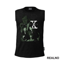 Green Drawing - Mulder, Scully And Smoker - The X Files