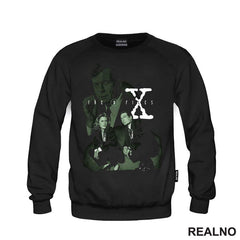 Green Drawing - Mulder, Scully And Smoker - The X Files