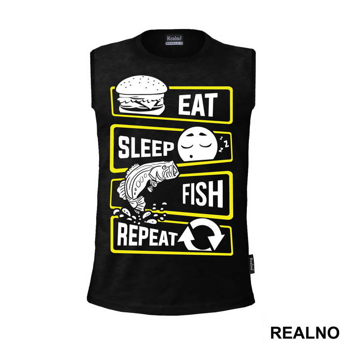 Eat Sleep Fish Repeat Icons - Pecanje - Fishing
