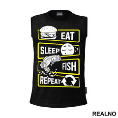 Eat Sleep Fish Repeat Icons - Pecanje - Fishing