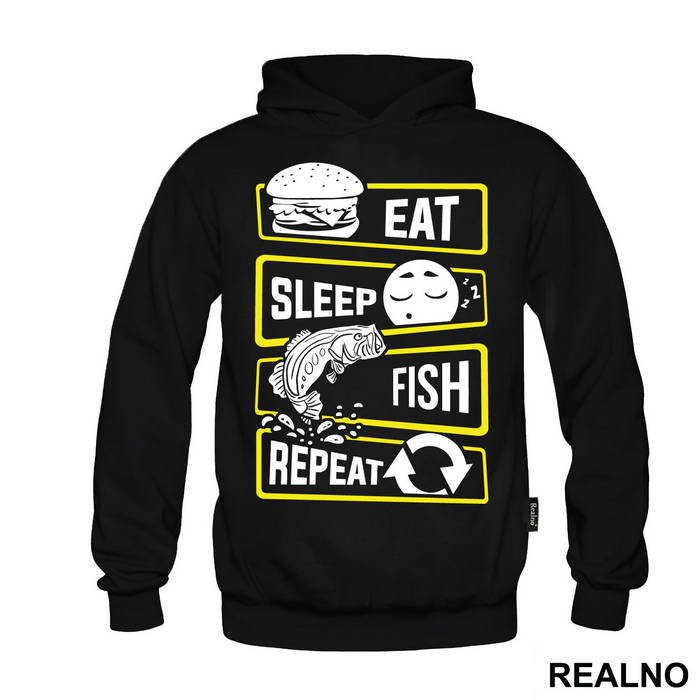 Eat Sleep Fish Repeat Icons - Pecanje - Fishing