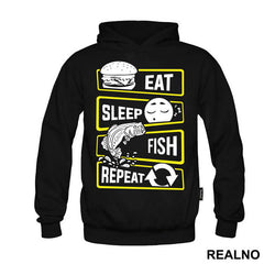 Eat Sleep Fish Repeat Icons - Pecanje - Fishing
