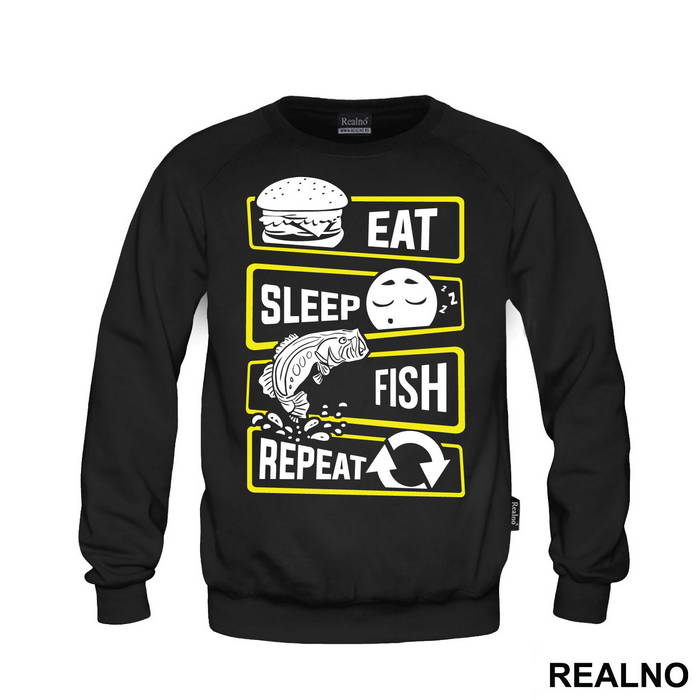 Eat Sleep Fish Repeat Icons - Pecanje - Fishing