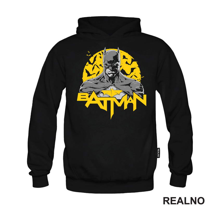 Yellow Moon And Bats - Batman