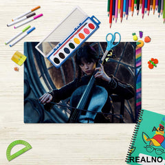 Playing A Cello In Front Of The Window - Wednesday - Sreda - Podmetač za sto