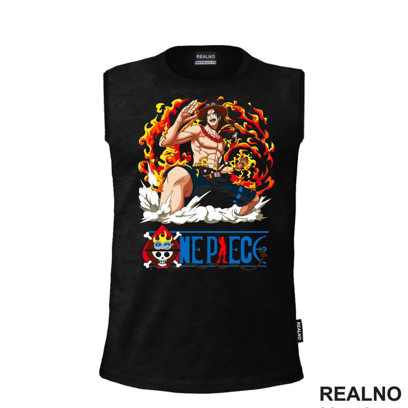 Ace Fire And Logo - One Piece