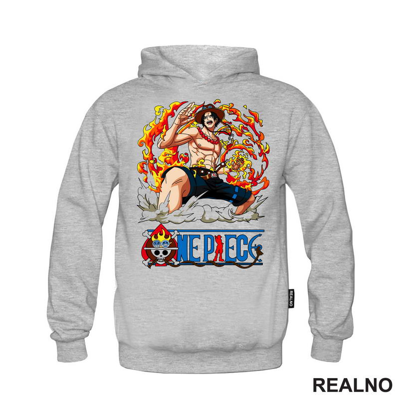 Ace Fire And Logo - One Piece