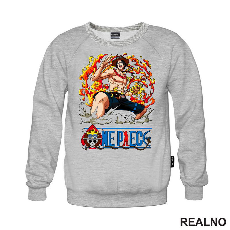 Ace Fire And Logo - One Piece