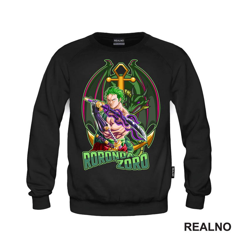 Zoro And Green Dragon - Golden - One Piece