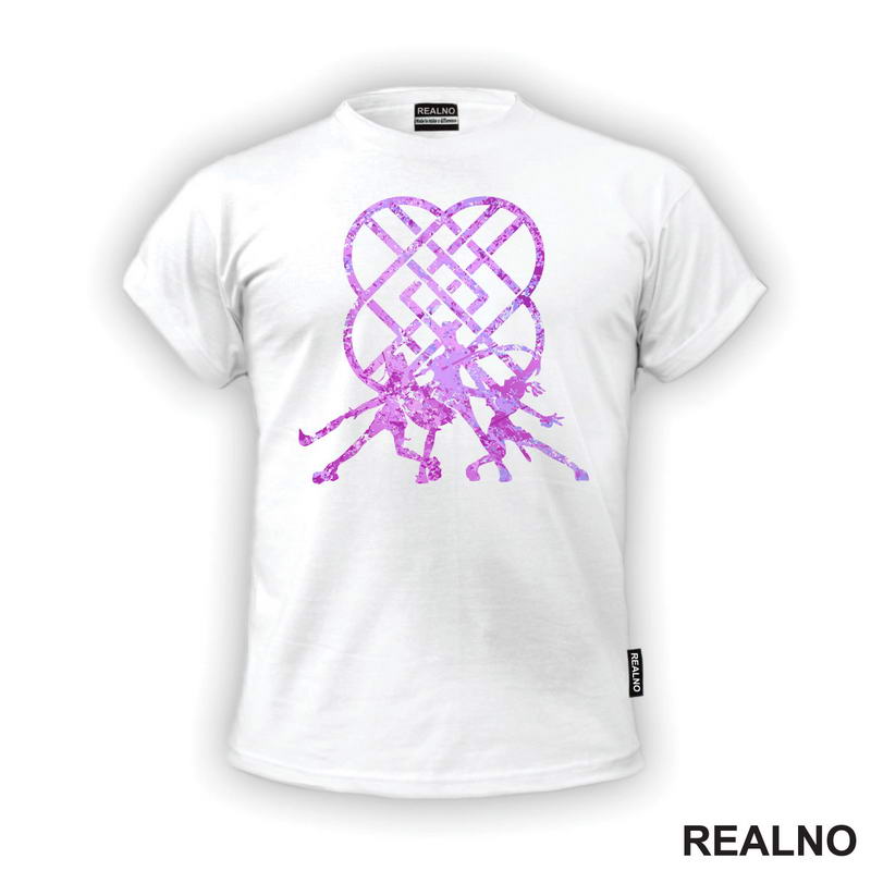 Rumi, Mira And Zoey - Purple Huntrix Logo - Kpop Demon Hunters