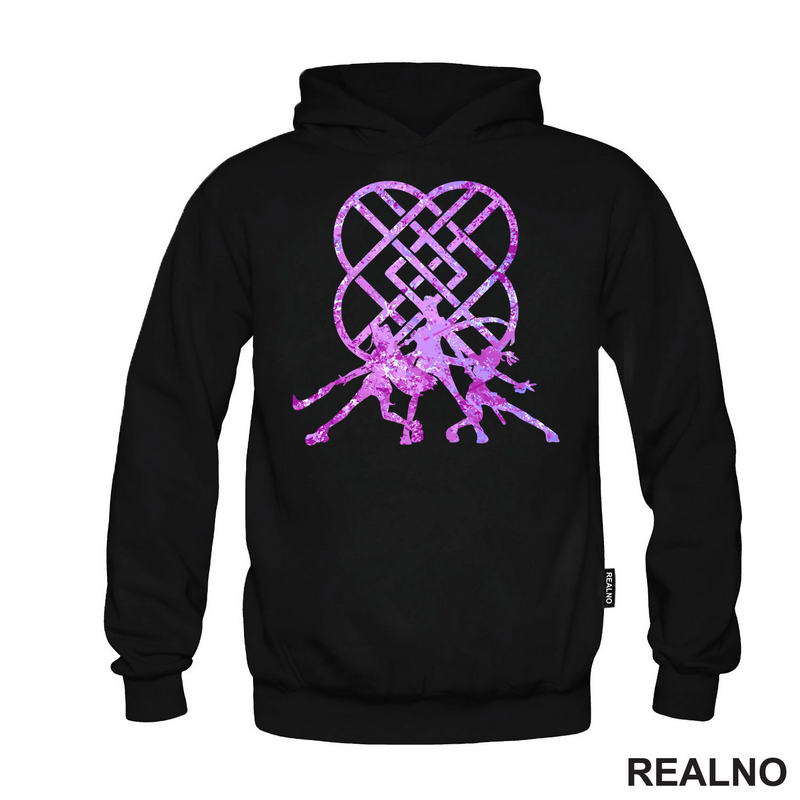 Rumi, Mira And Zoey - Purple Huntrix Logo - Kpop Demon Hunters