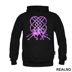 Rumi, Mira And Zoey - Purple Huntrix Logo - Kpop Demon Hunters