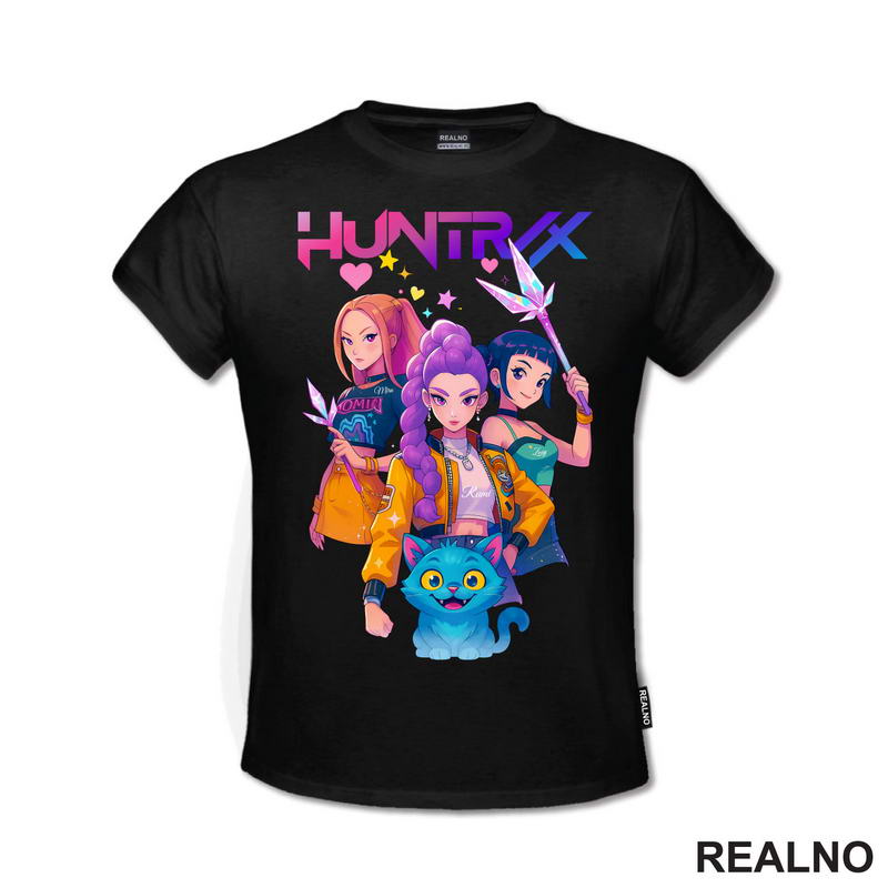 Rumi, Mira,Zoey And Derpy - Huntrix Logo - Kpop Demon Hunters
