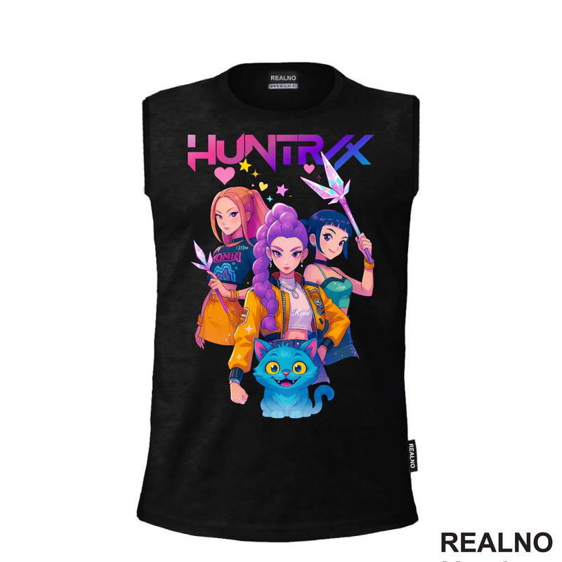 Rumi, Mira,Zoey And Derpy - Huntrix Logo - Kpop Demon Hunters