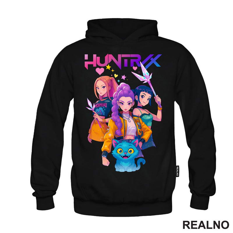 Rumi, Mira,Zoey And Derpy - Huntrix Logo - Kpop Demon Hunters