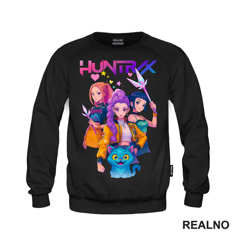 Rumi, Mira,Zoey And Derpy - Huntrix Logo - Kpop Demon Hunters