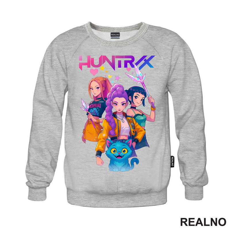 Rumi, Mira,Zoey And Derpy - Huntrix Logo - Kpop Demon Hunters