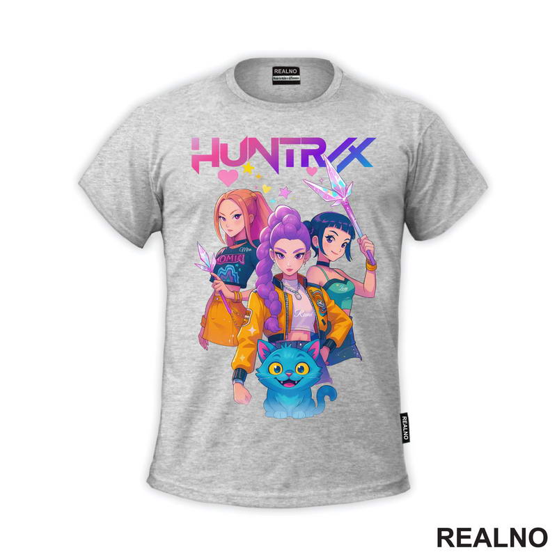 Rumi, Mira,Zoey And Derpy - Huntrix Logo - Kpop Demon Hunters