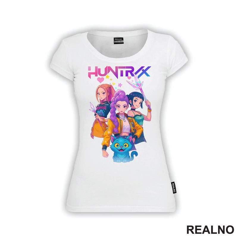 Rumi, Mira,Zoey And Derpy - Huntrix Logo - Kpop Demon Hunters