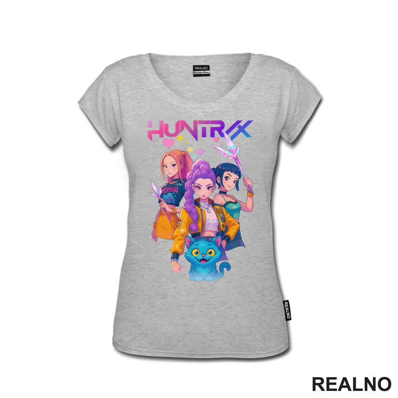 Rumi, Mira,Zoey And Derpy - Huntrix Logo - Kpop Demon Hunters