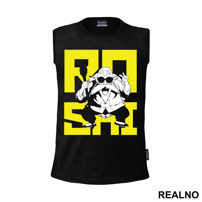 Roshi Yellow Text - Goku - Dragon Ball