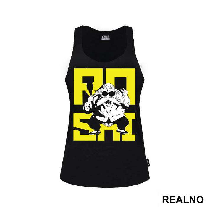 Roshi Yellow Text - Goku - Dragon Ball