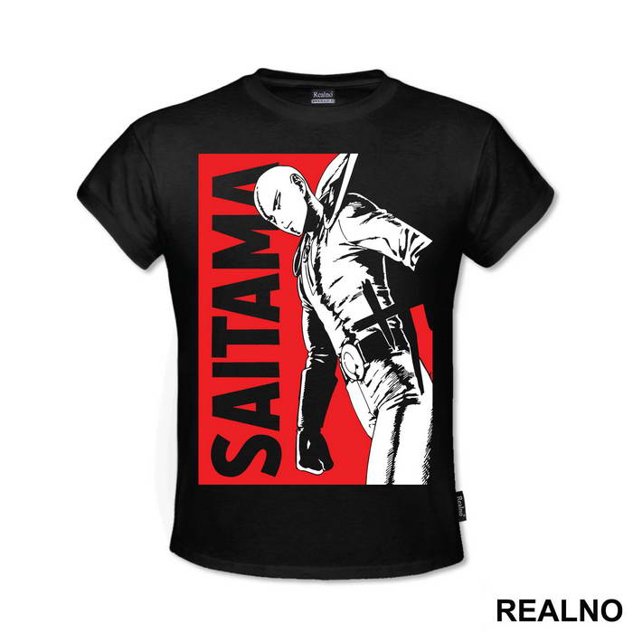 Saitama Walking Red Background - One Punch Man - Majica