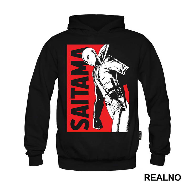Saitama Walking Red Background - One Punch Man - Majica