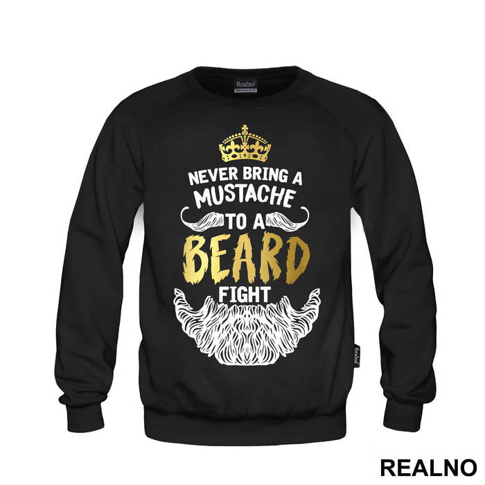 Never Bring A Moustache To A Beard Fight Gold Crown - Brada