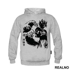 Goku In Front Of Tsunami - Dragon Ball