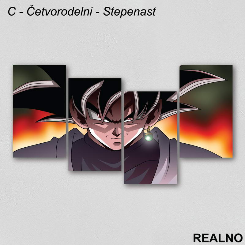 Goku sa zelenom minđušom - Dragon Ball - Slika na platnu - Kanvas
