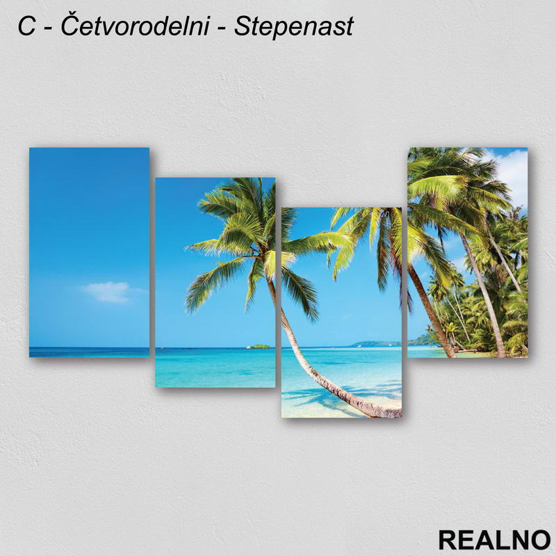 Ostrvo, palme, tirkizno more - Slika na platnu - Kanvas