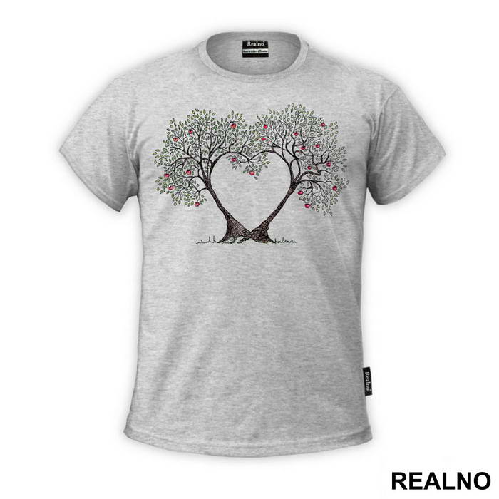 Two Trees Growing In Heart Shape - Ljubav
