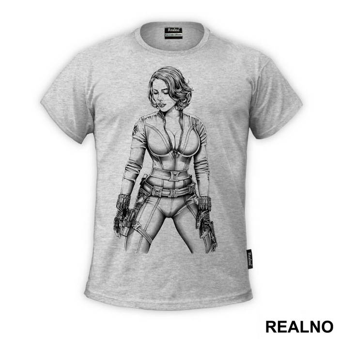 Drawing - Black Widow - Avengers - Majica