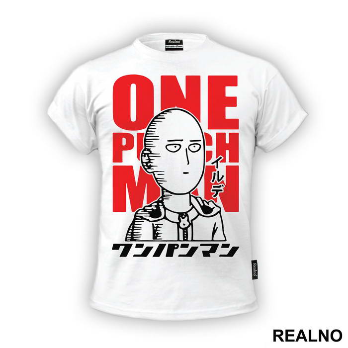 Saitama Red Text - One Punch Man - Majica
