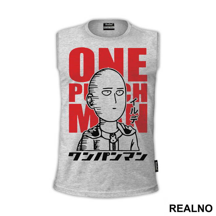 Saitama Red Text - One Punch Man - Majica