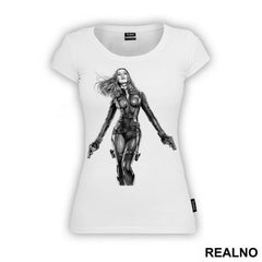 Black And White - Black Widow - Avengers - Majica