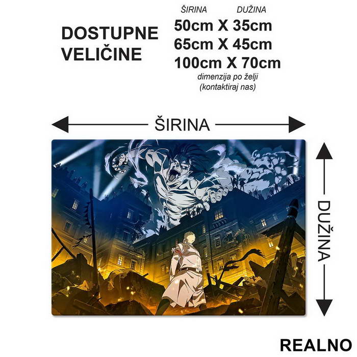 Eren In Titan Form With Smoke - Attack On Titan - AOT - Podmetač za sto