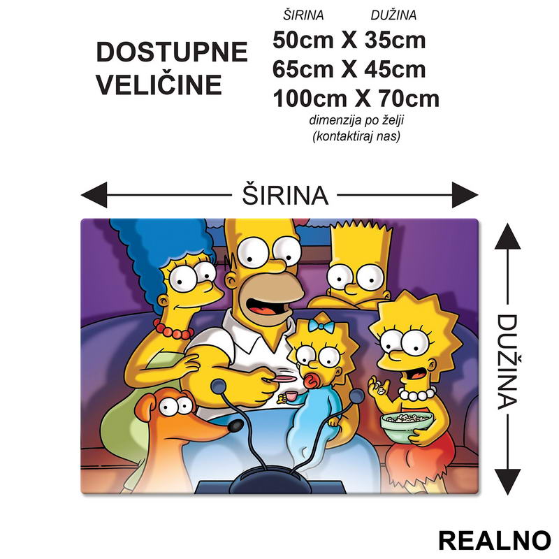 Gledaju TV Zajedno - Family - The Simpsons - Simpsonovi - Podmetač za sto