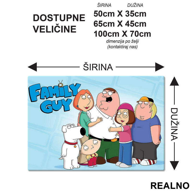 Happy Family - Blue - Family Guy - Podmetač za sto