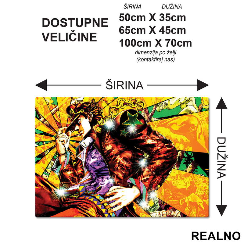 Jotaro Kujoi - Colors - Jojo's Bizarre Adventure - Podmetač za sto