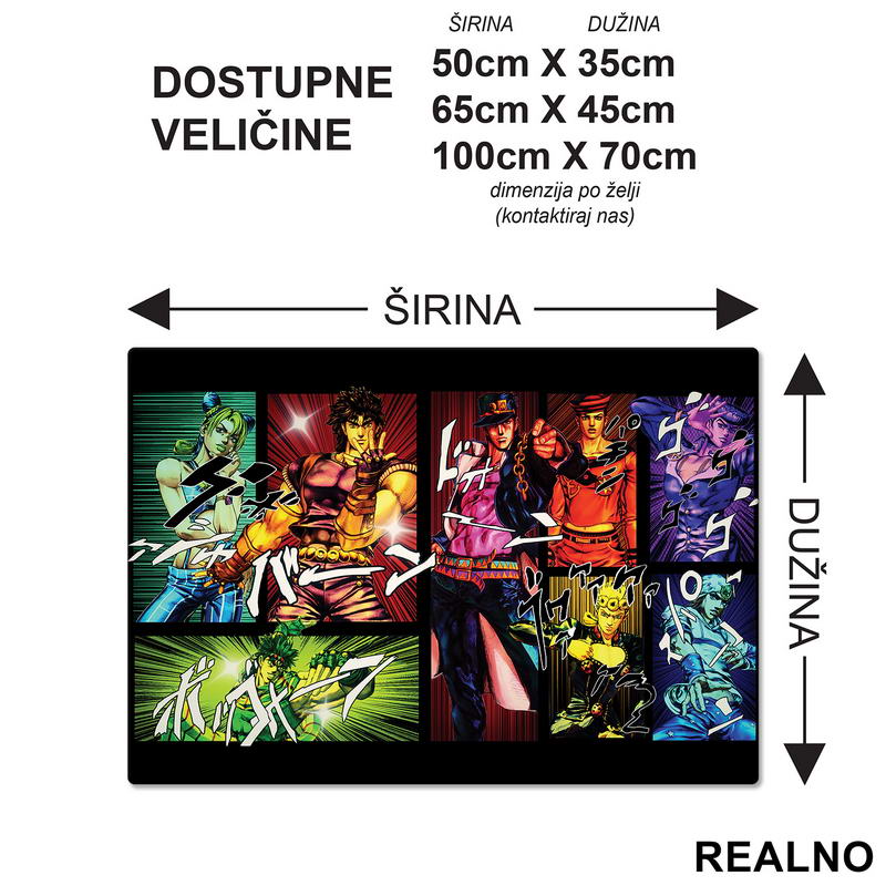 Characters - Colors - Jojo's Bizarre Adventure - Podmetač za sto