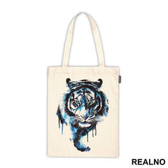 Blue Tiger Head Watercolor Painting - Životinje