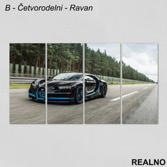 Crni Sportski Auto na putu - Slika na platnu - Kanvas