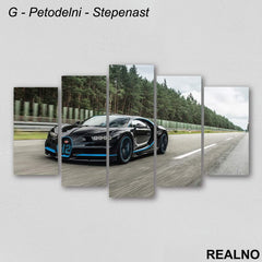 Crni Sportski Auto na putu - Slika na platnu - Kanvas