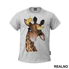 Giraffe And Two Yellow Birds - Životinje