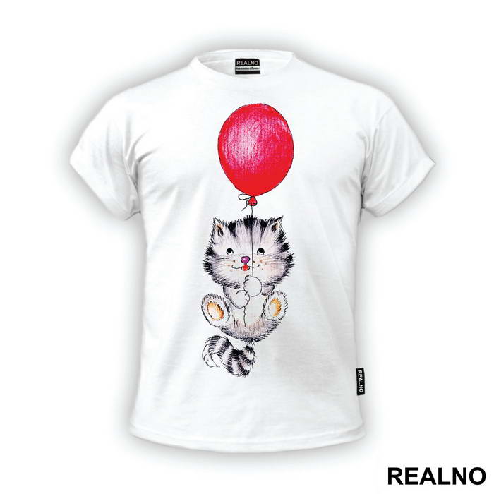 Kitten With A Red Balloon - Životinje