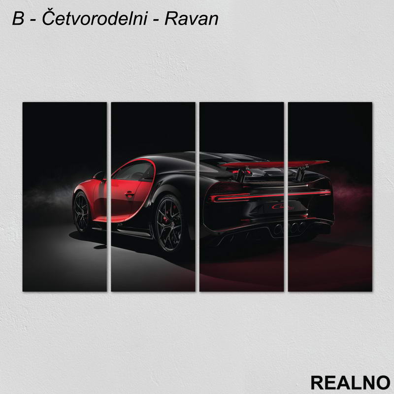 Crno - Crveni sportski auto - Slika na platnu - Kanvas