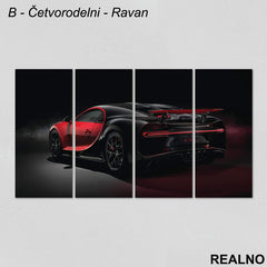 Crno - Crveni sportski auto - Slika na platnu - Kanvas